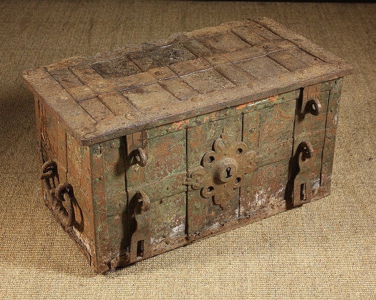 A 17th Century Wrought Iron Strong Box/Armada