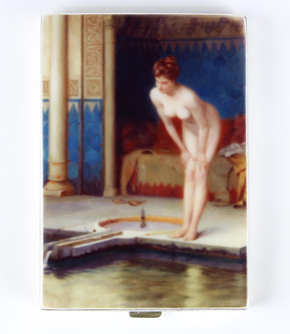 Austrian sterling silver and enamel cigarette case