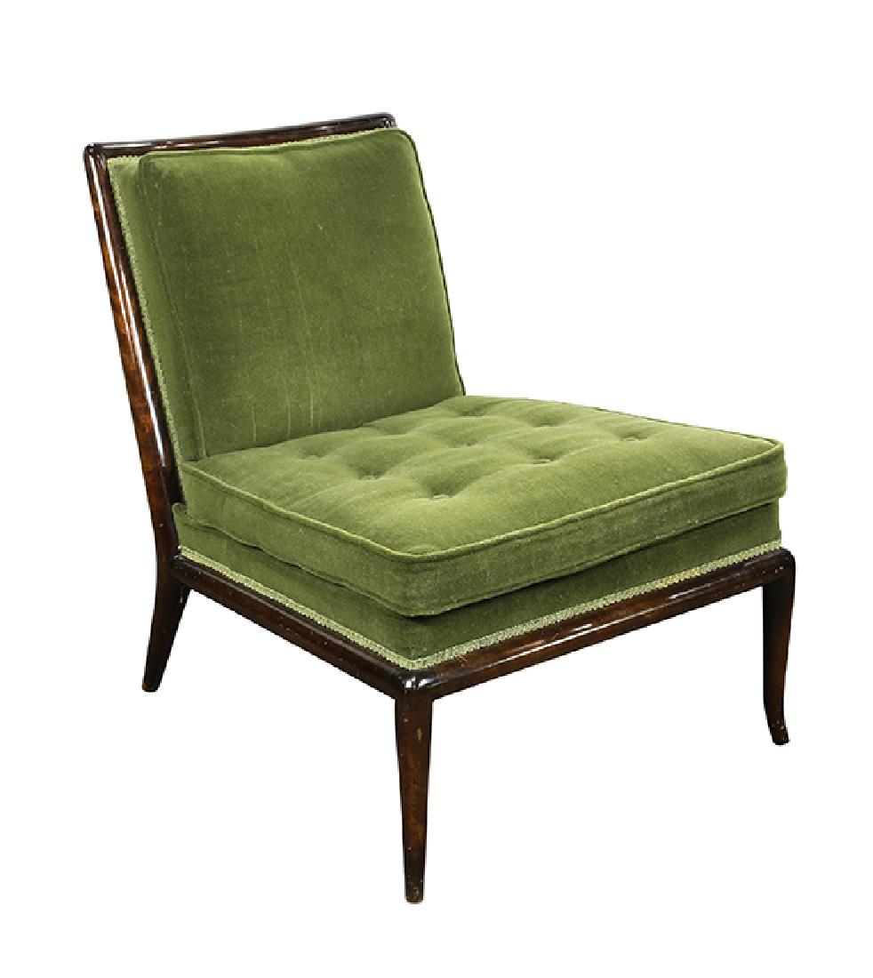 T.H. Robsjohn-Gibbings stained walnut lounge chair