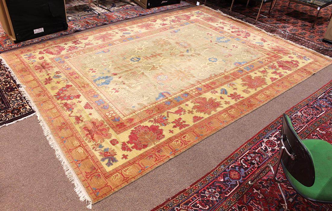 Semi-antique Turkish Oushak carpet