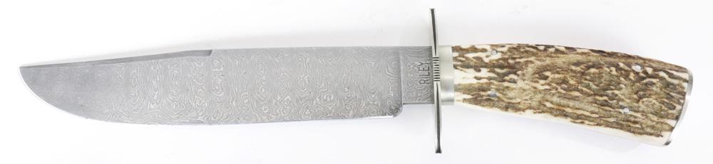 Dennis Riley Damascus steel Bowie knife