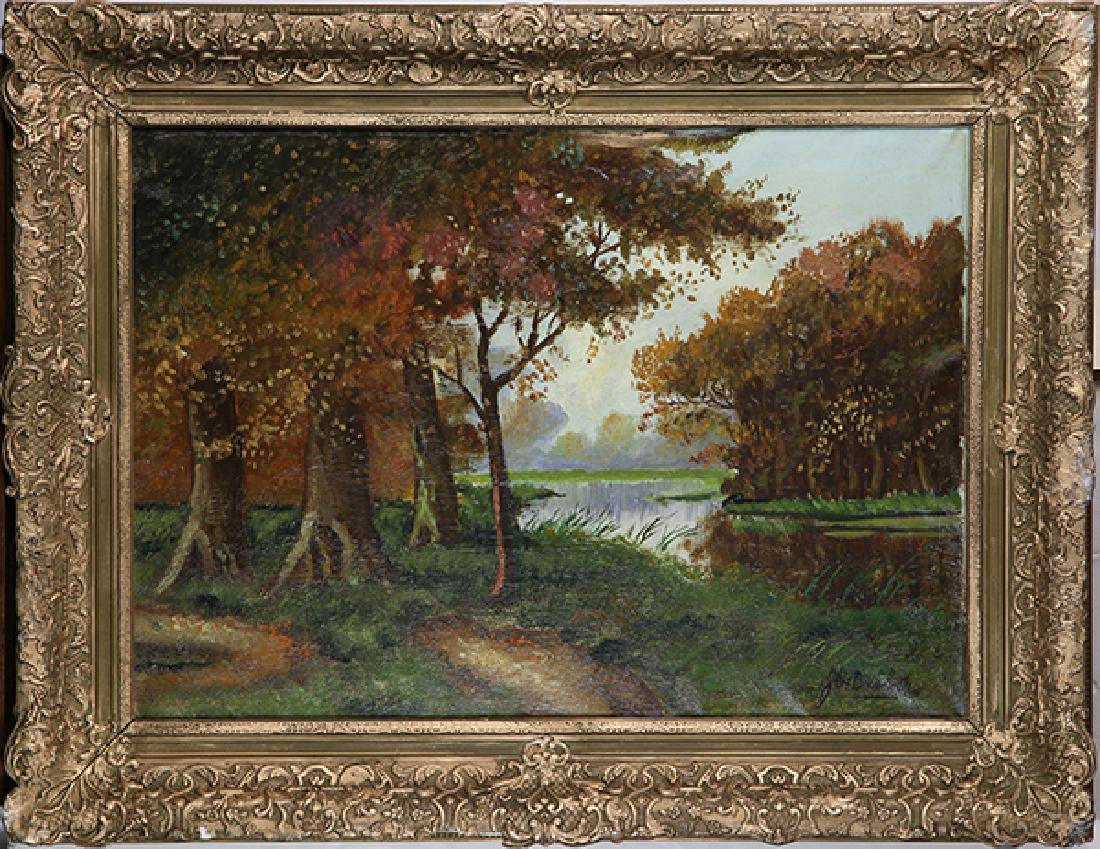 Painting, Autumn Landscape with Stream: