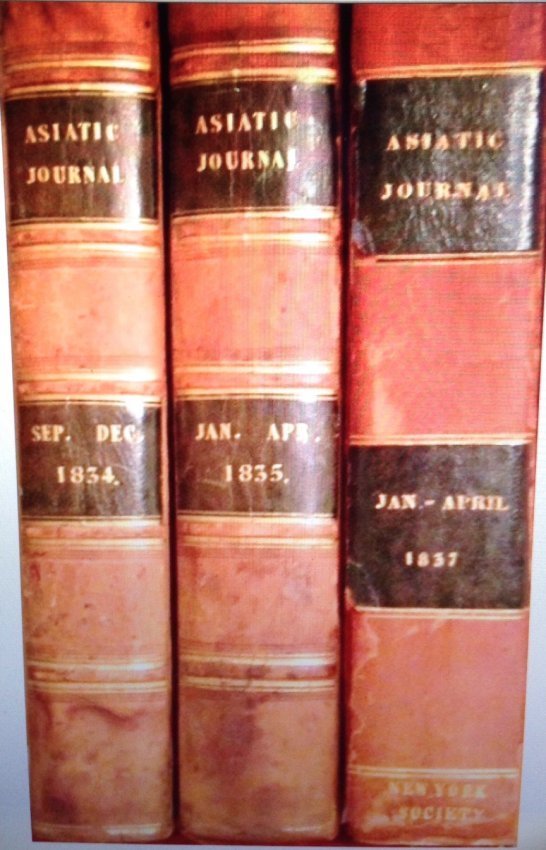 Antiquarian Books: Asiatic Journals, 1834, 1835, 1837