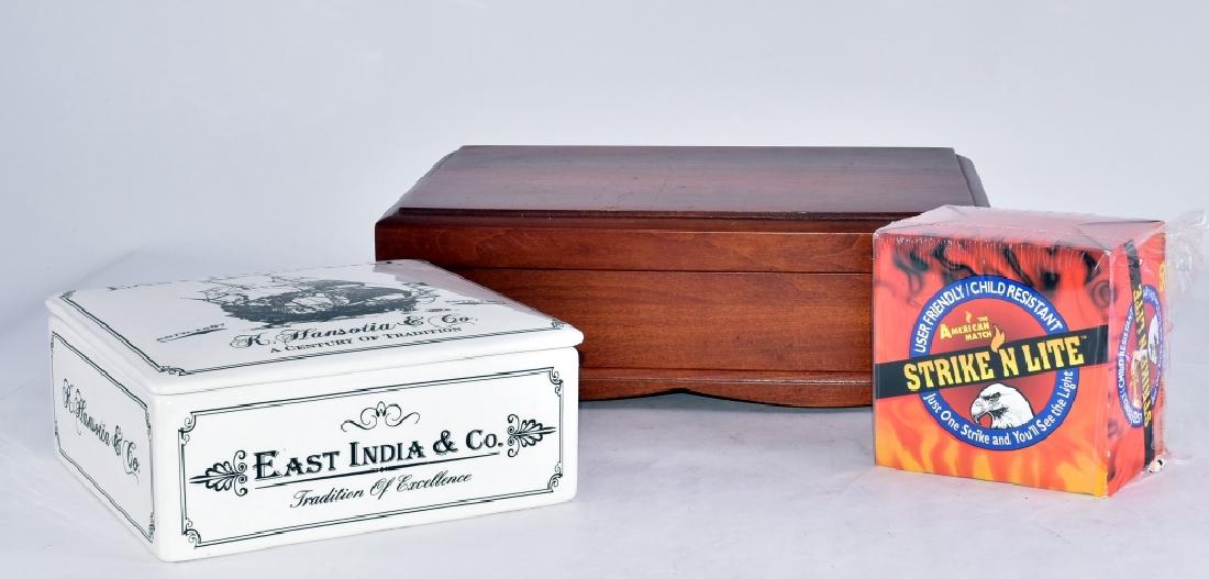 Ceramic East India Cigar Box w/Cigars