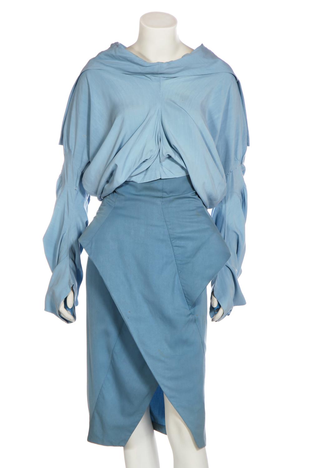 A John Galliano Circle shirt and skirt, Spring-Summer, 1987,