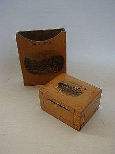 A MAUCHLINE WARE POSTCARD CONTAINER