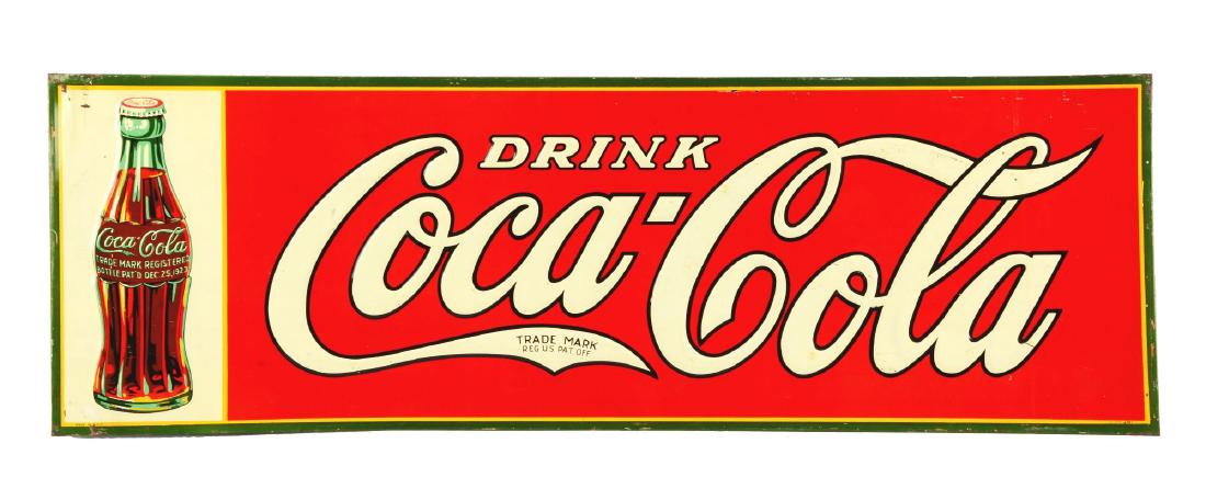 1931 Embossed Tin Coca-Cola Sign.