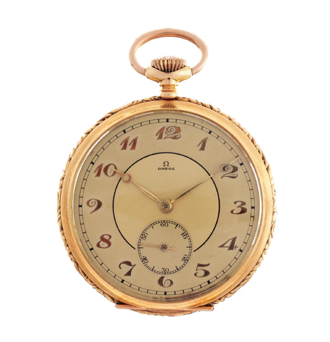 Omega 14k Yellow Gold Pocket Watch.