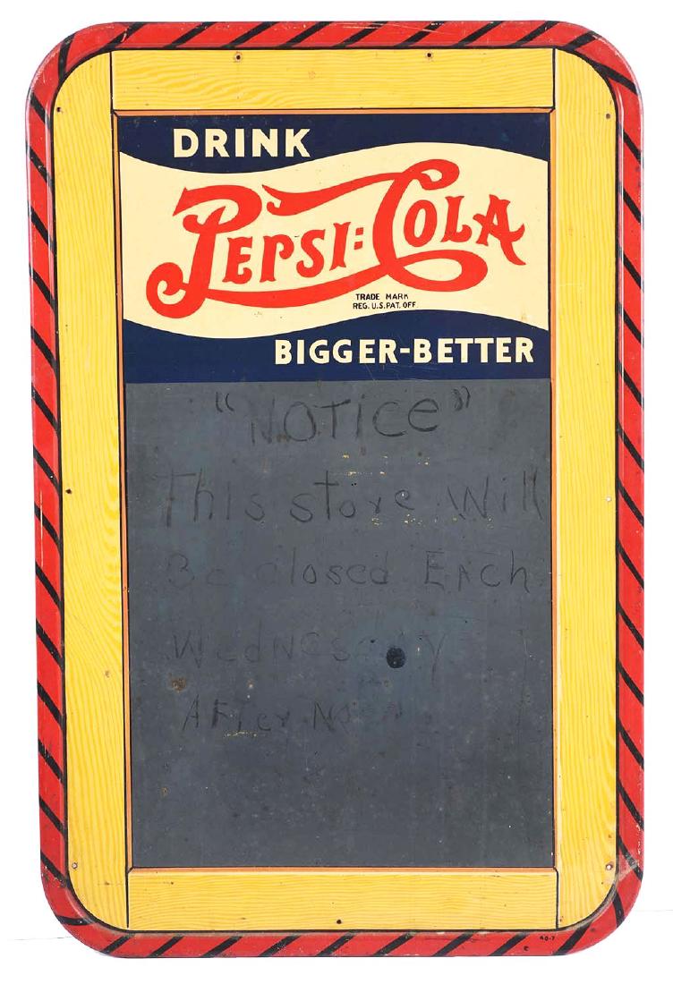 Pepsi-Cola Self-Framed Tin Advertising Chalkboard.