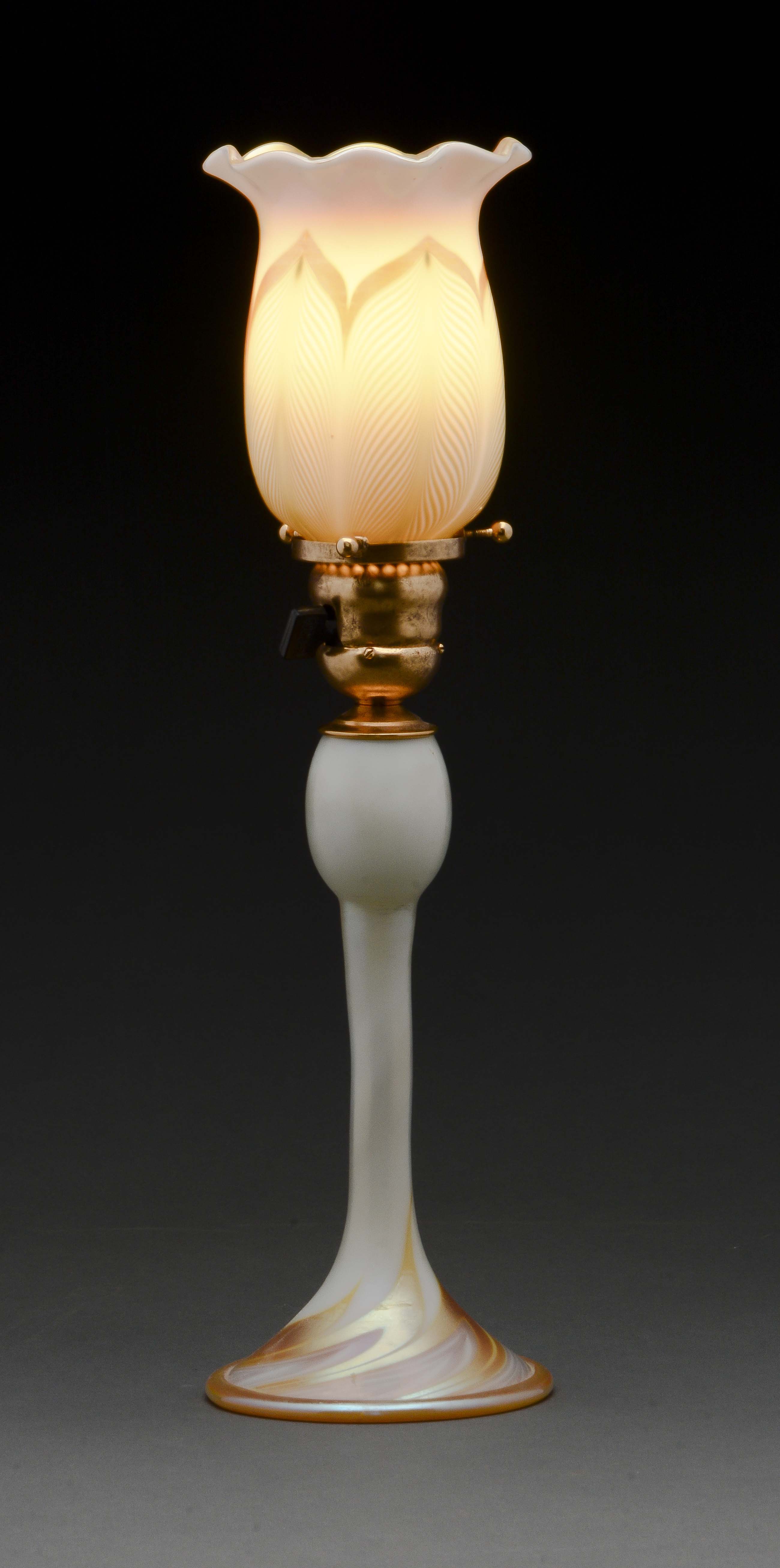 Tiffany and Steuben Art Glass Lamp.