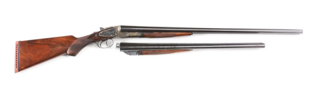 (C) L. C. SMITH IDEAL GRADE SIDE BY SIDE SHOTGUN 2 BARREL SET.