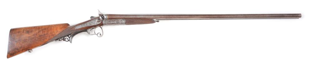 (A) ELBERFELD SIDE BY SIDE PERCUSSION SHOTGUN.