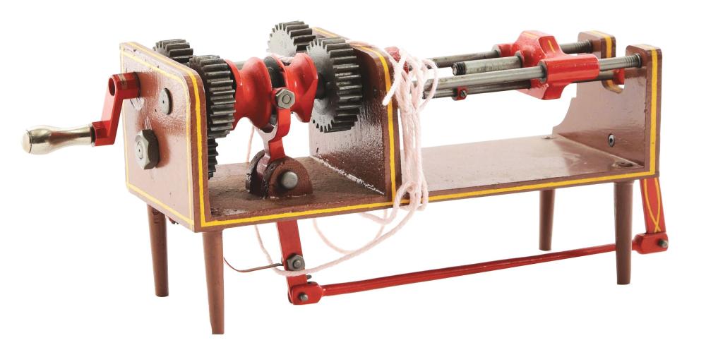 PATENT MODEL BOLT THREADING MACHINE WITH PAPERWORK.