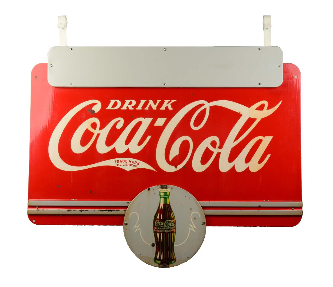 1930's Coca-Cola Hanging Porcelain Sign.