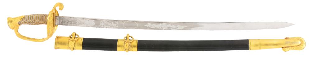 Ames Model 1852 Naval Sword with Scabbard.