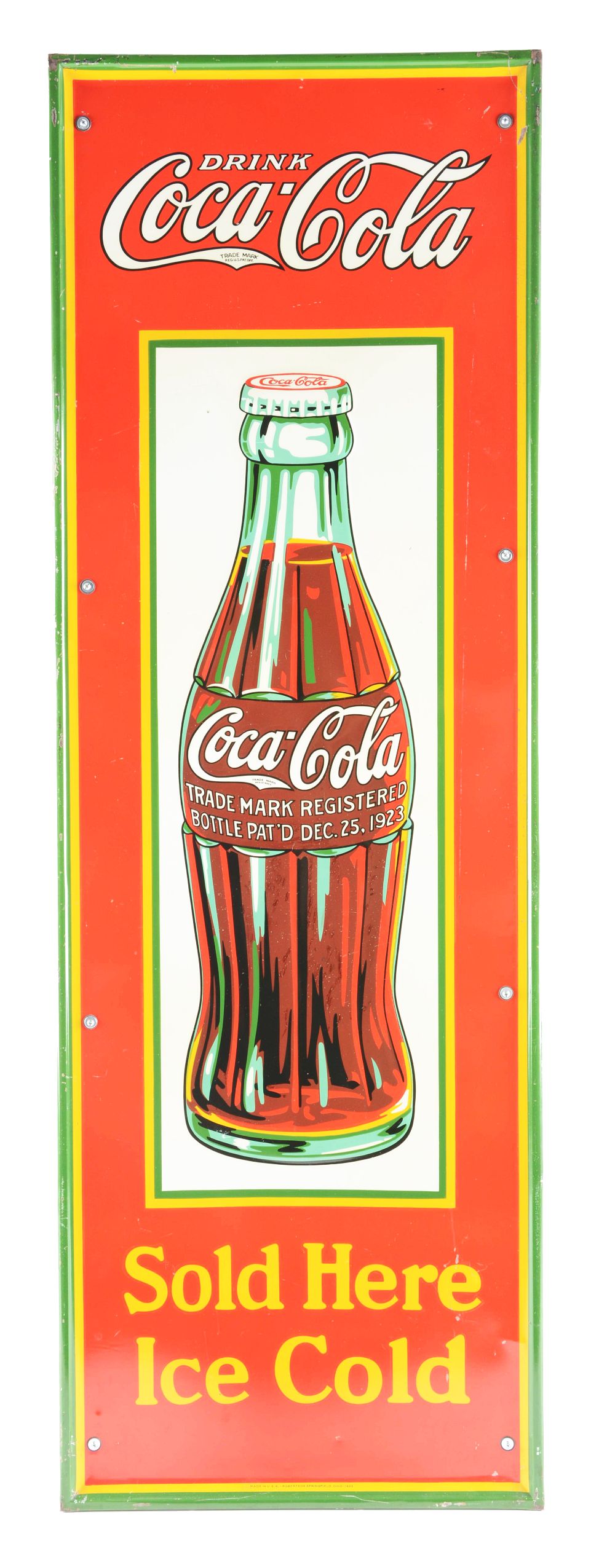 1933 Coca-Cola Embossed Tin Advertising Sign.