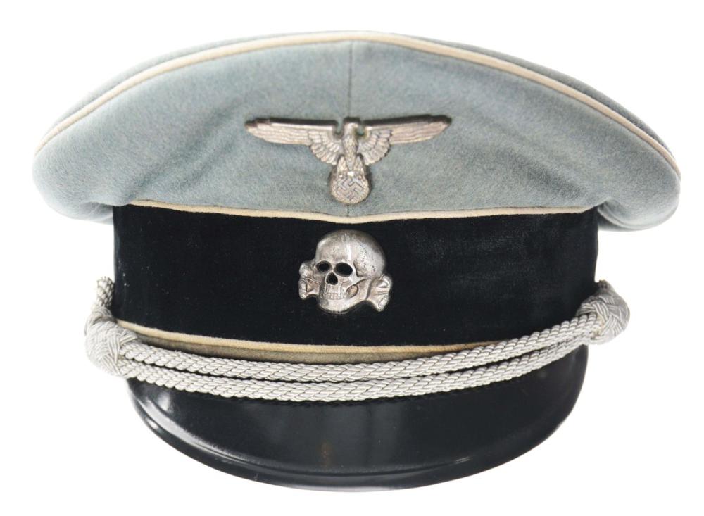 GERMAN WWII WAFFEN SS OFFICER VISOR CAP