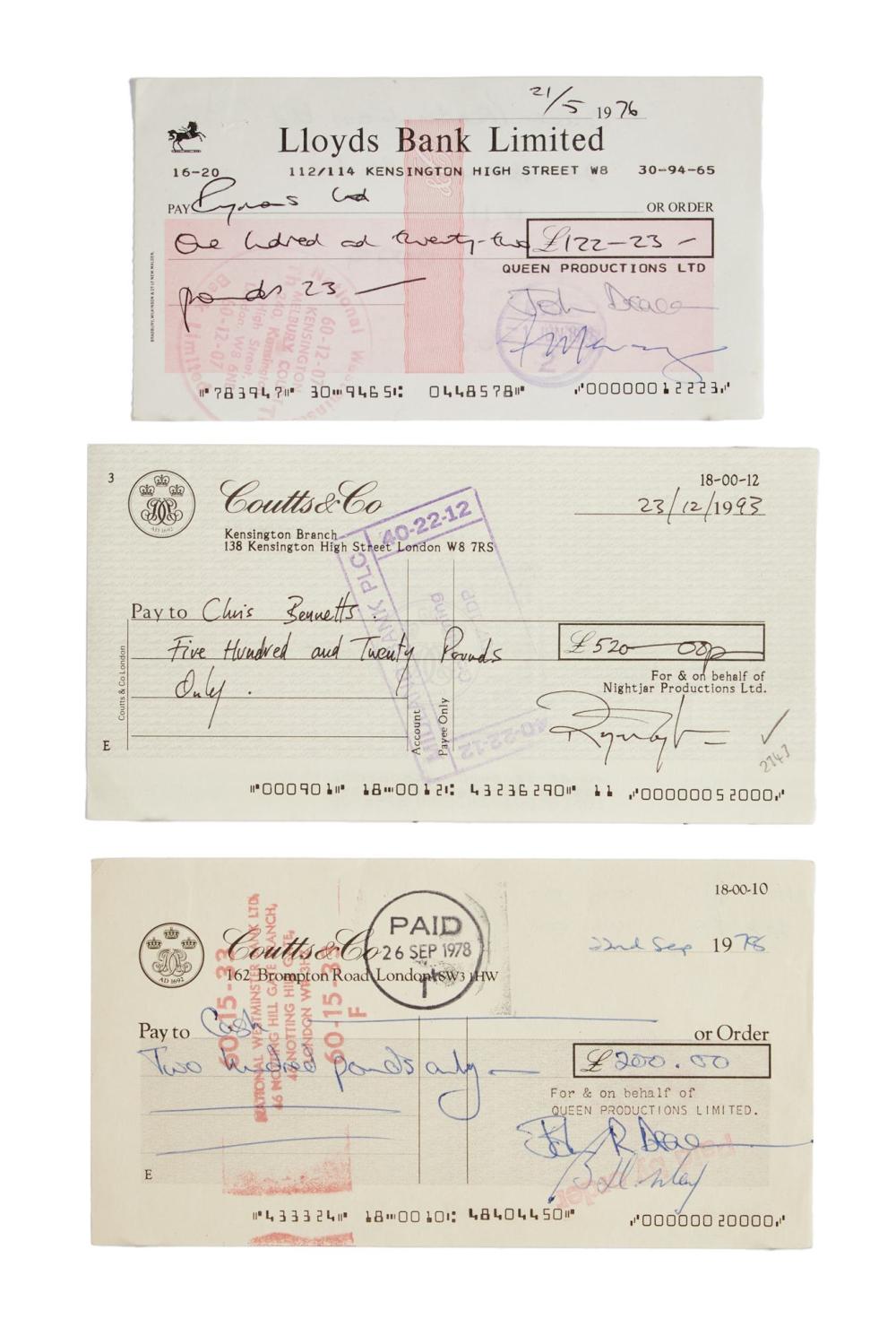 QUEEN | BAND-SIGNED BANK CHECKS