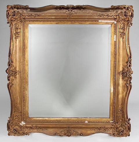 LARGE ANTIQUE FRAME WALL MIRROR