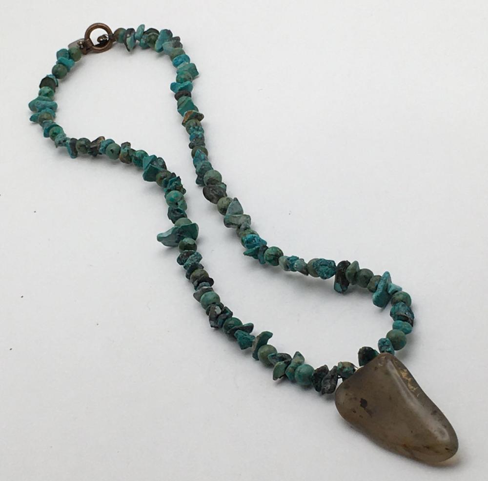 Turquoise & Agate Pendant Necklace