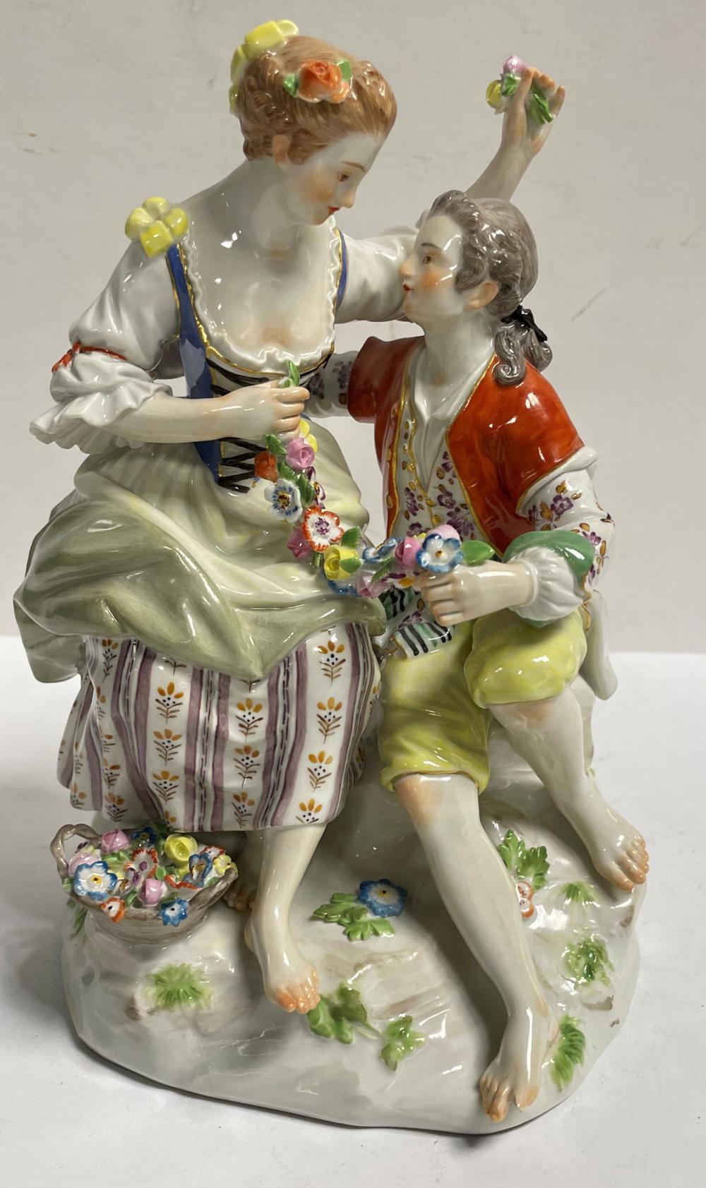 Meissen Porcelain Hand Painted Figural Grouping