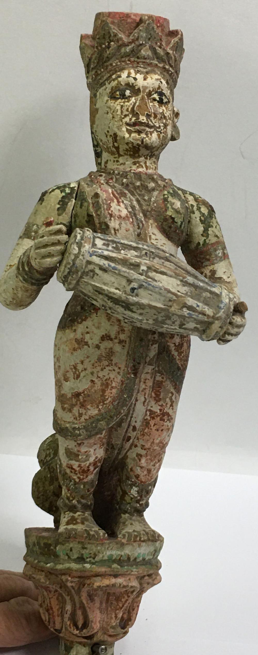 Wooden Carved & Painted Folk Art Figure
