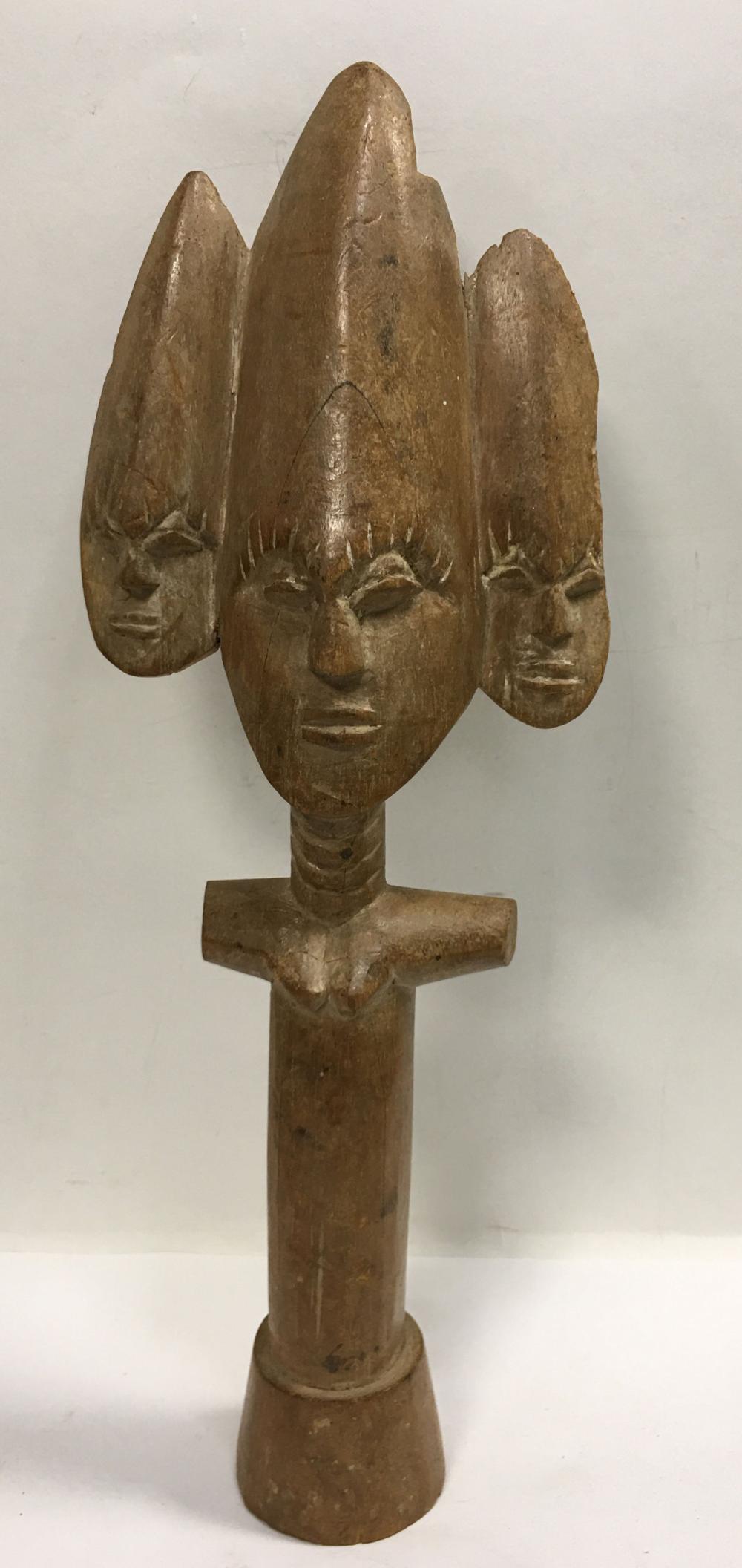 Wood Carved African Tribal Sculpture