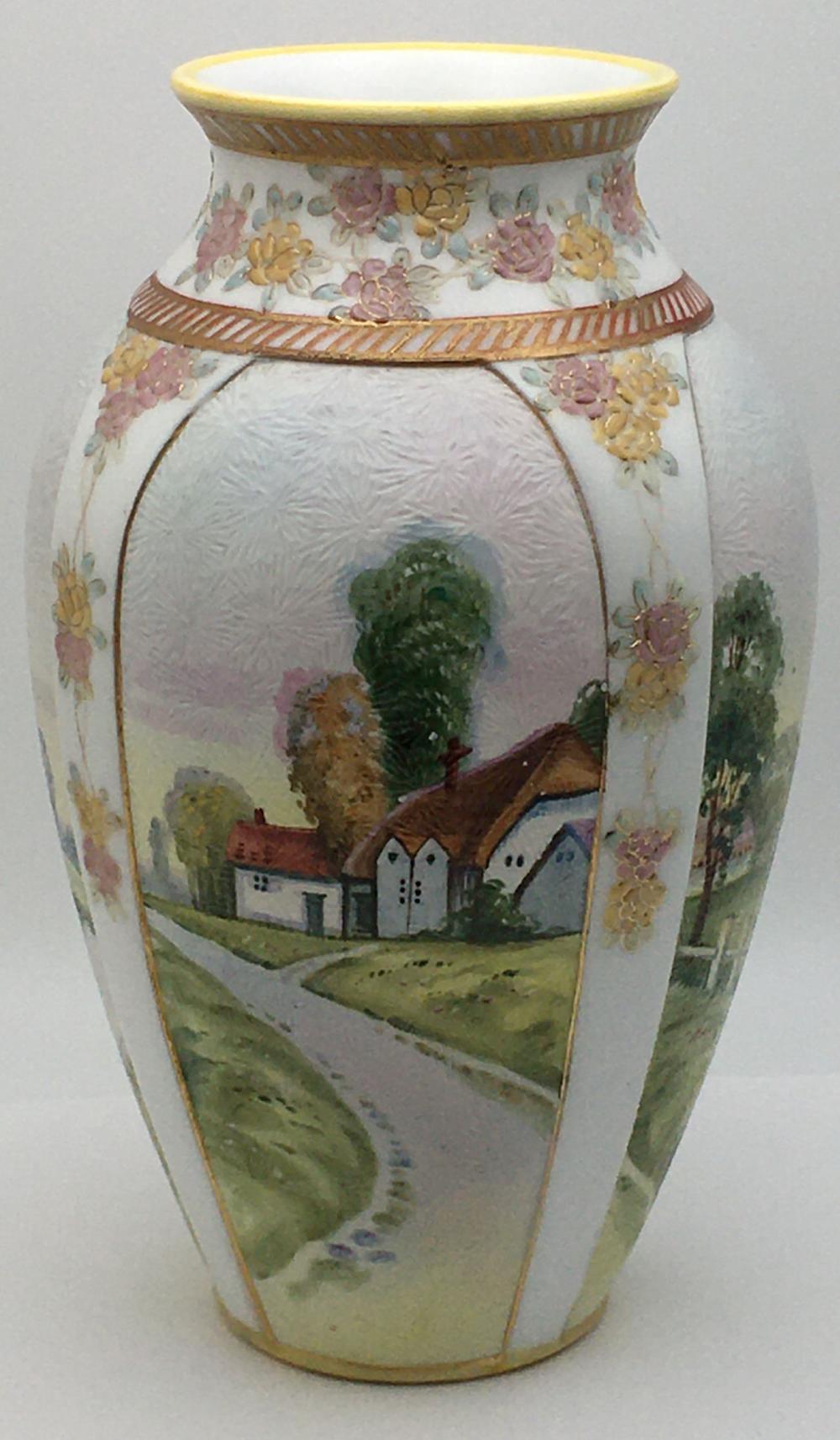 Hand Painted Nippon Porcelain Vase