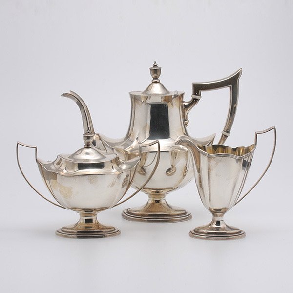 Gorham Plymouth Sterling Three Piece Tea Service: