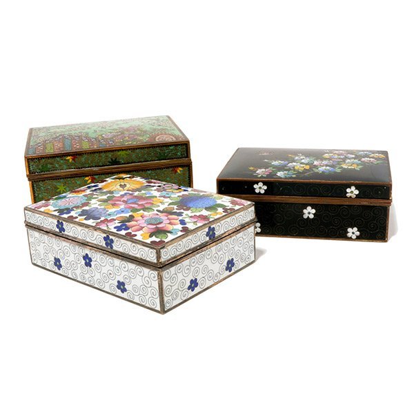 Three Japanese Cloisonné Boxes