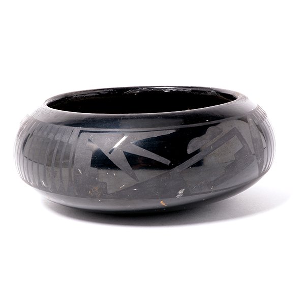 Maria and Santana Martinez San Ildefonso Blackware Bowl
