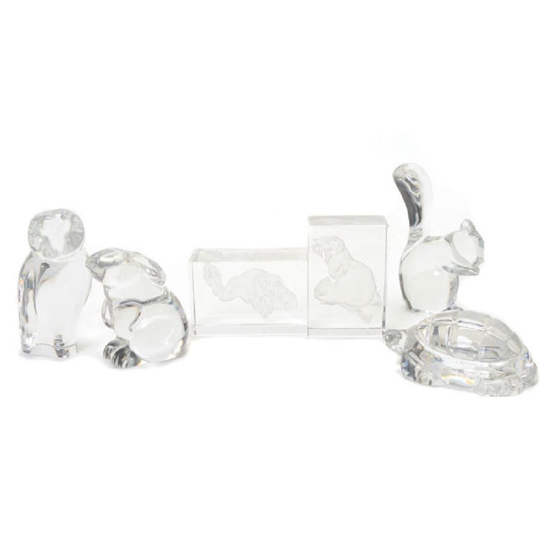 Collection of Six Baccarat Crystal Animal Figures or