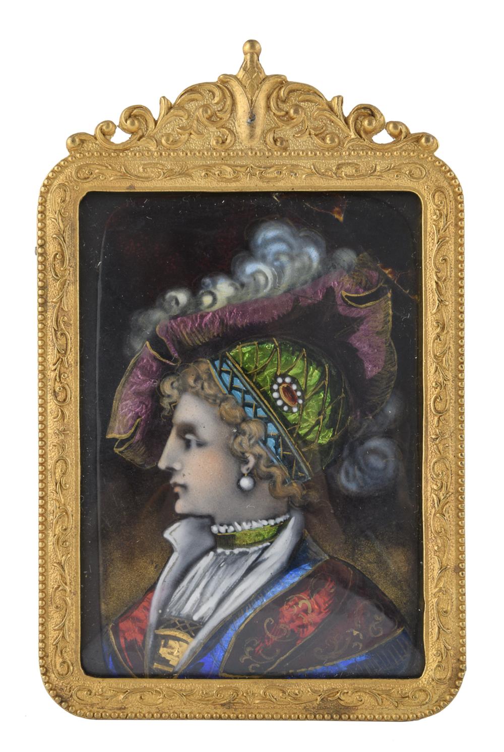 SMALL ENAMEL PLAQUE, LIMOGES 19TH CENTURY