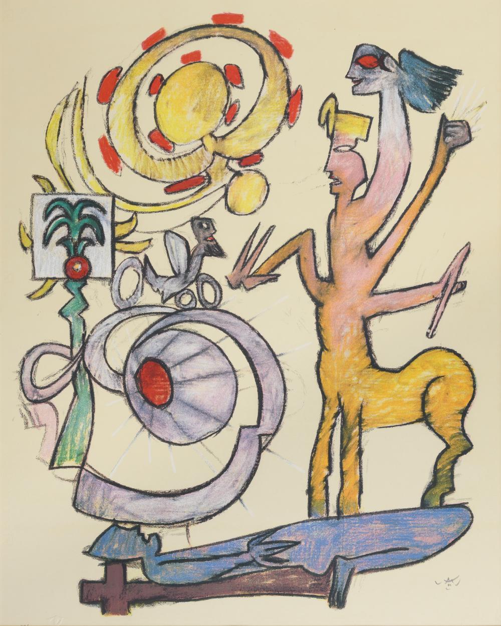 LITHOGRAPH BY ROBERTO SEBASTIAN MATTA 1981