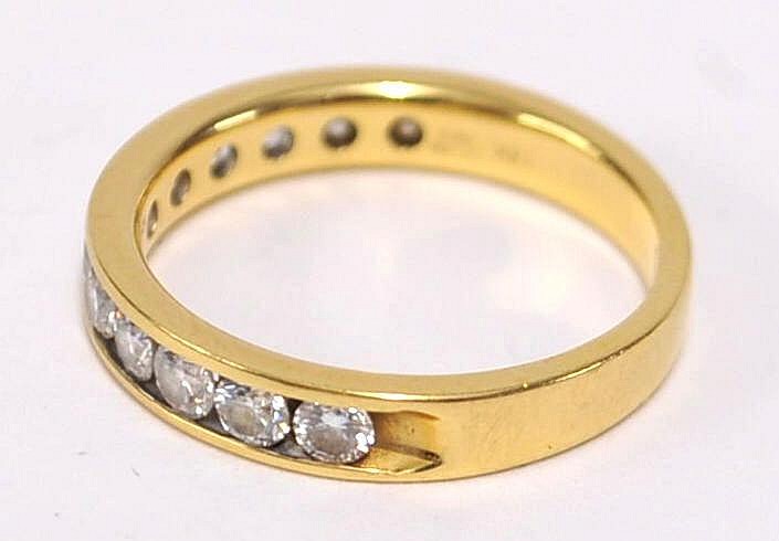 18ct half band eternity ring set with diamonds ,