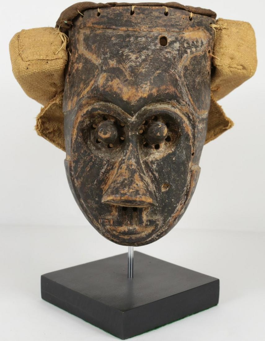 AFRICAN TRIBAL CARVED WOOD DANCE MASK