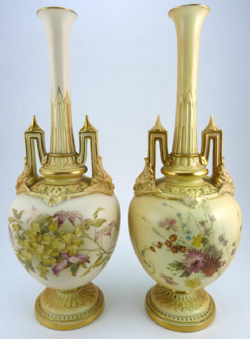 Pair royal worcester porcelain bud vases 1406