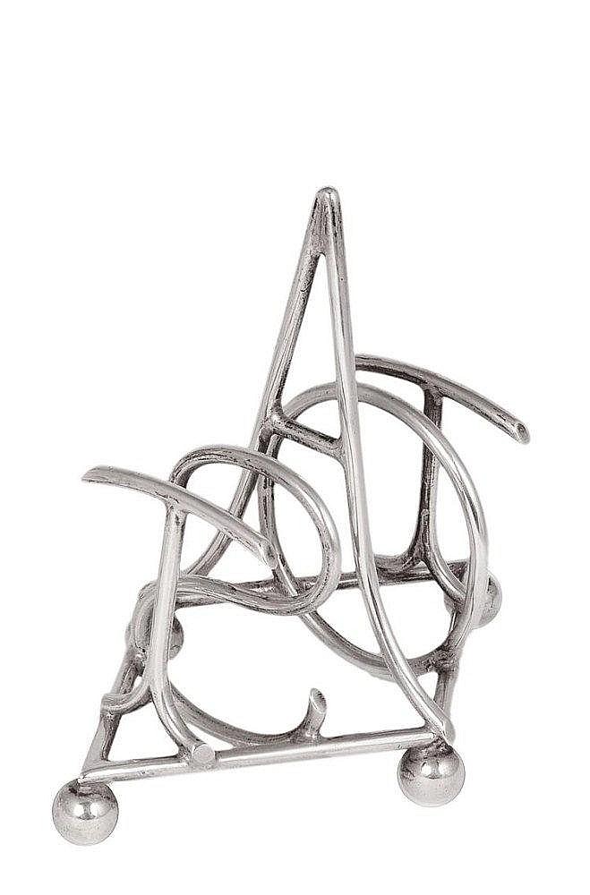 AN EDWARDIAN SILVER NOVELTY TOAST RACK