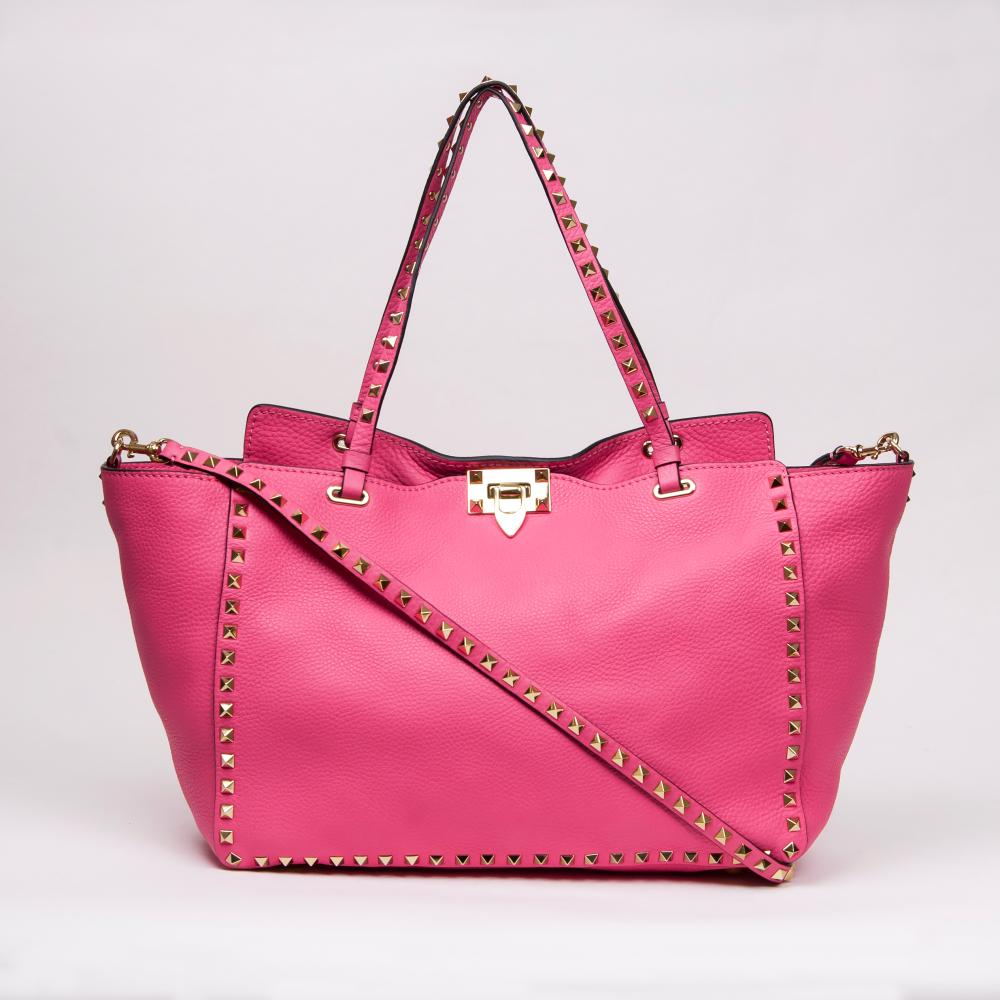 Valentino Garavani A Rockstud Tote Bag Pink.