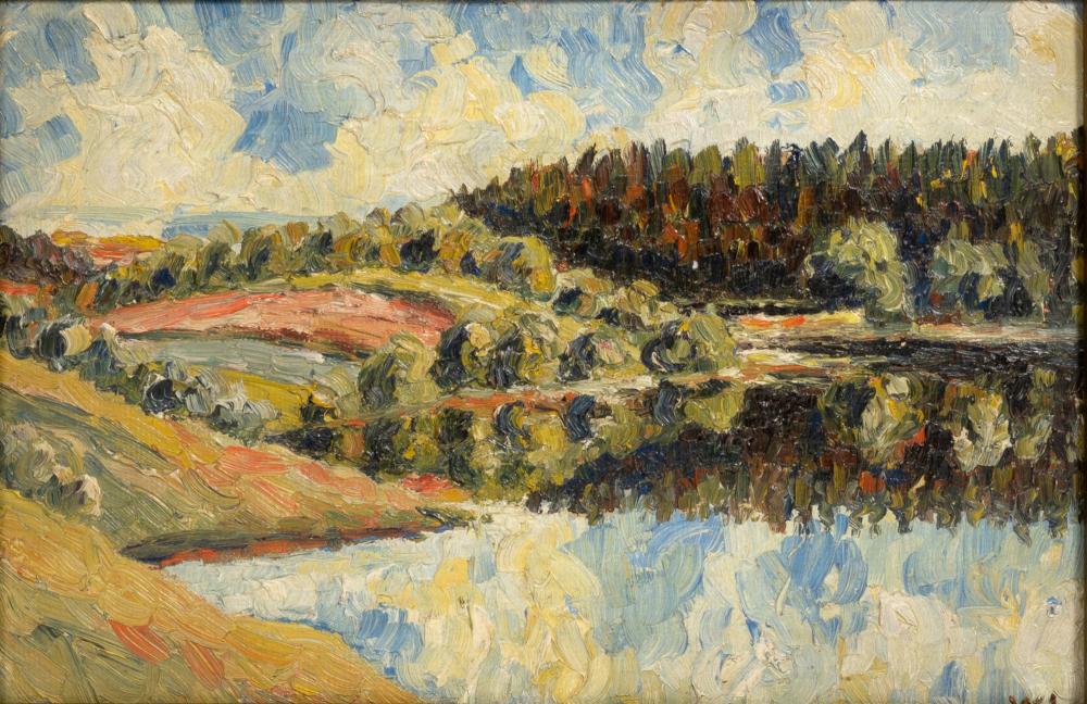 Walter Leistikow (Bromberg 1865 - Schlachtensee 1908). Lake in a Forest.