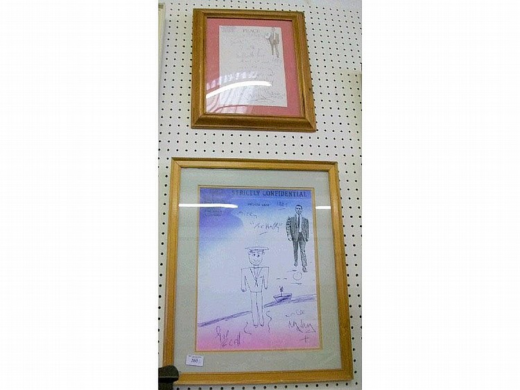 Two framed items of Kray memorabilia.