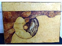 Large abstract signed oil painting