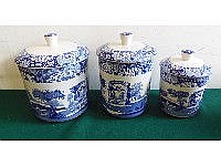Three Spode storage jars