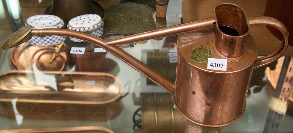 A HAWS COPPER WATERING CAN, LEONARD JOEL LOCAL DELIVERY SIZE: SMALL