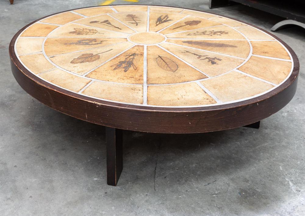 A TILE TOP COFFEE TABLE BY ROGER CAPRO