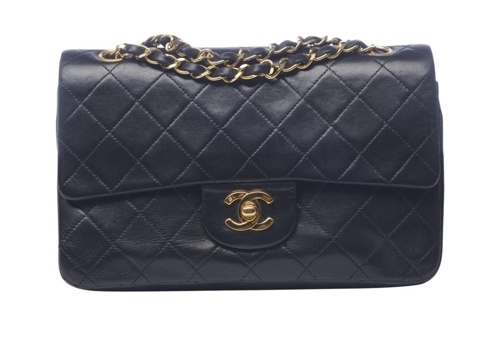 A CLASSIC DOUBLE FLAP SHOULDER BAG BY CHANEL