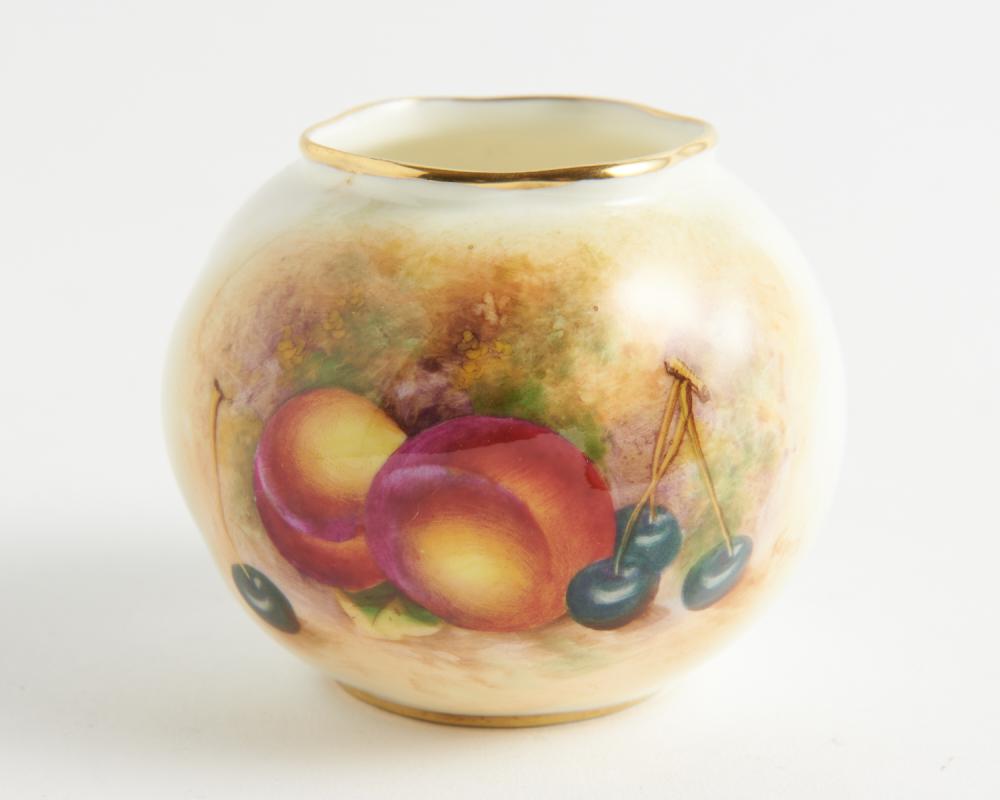 A ROYAL WORCESTER HAND PAINTED VASE