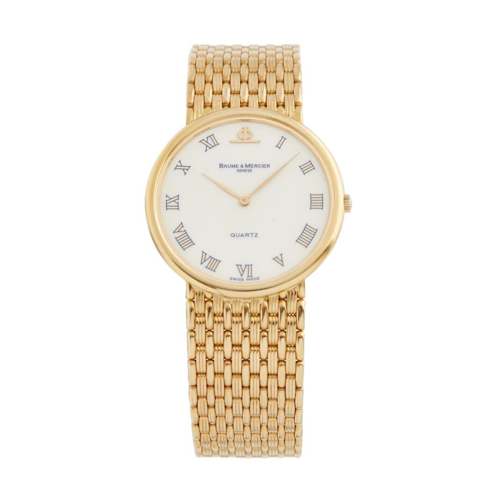 BAUME & MERCIER REF 151439 AN 18CT GOLD BRACELET WATCH CIRCA 2000