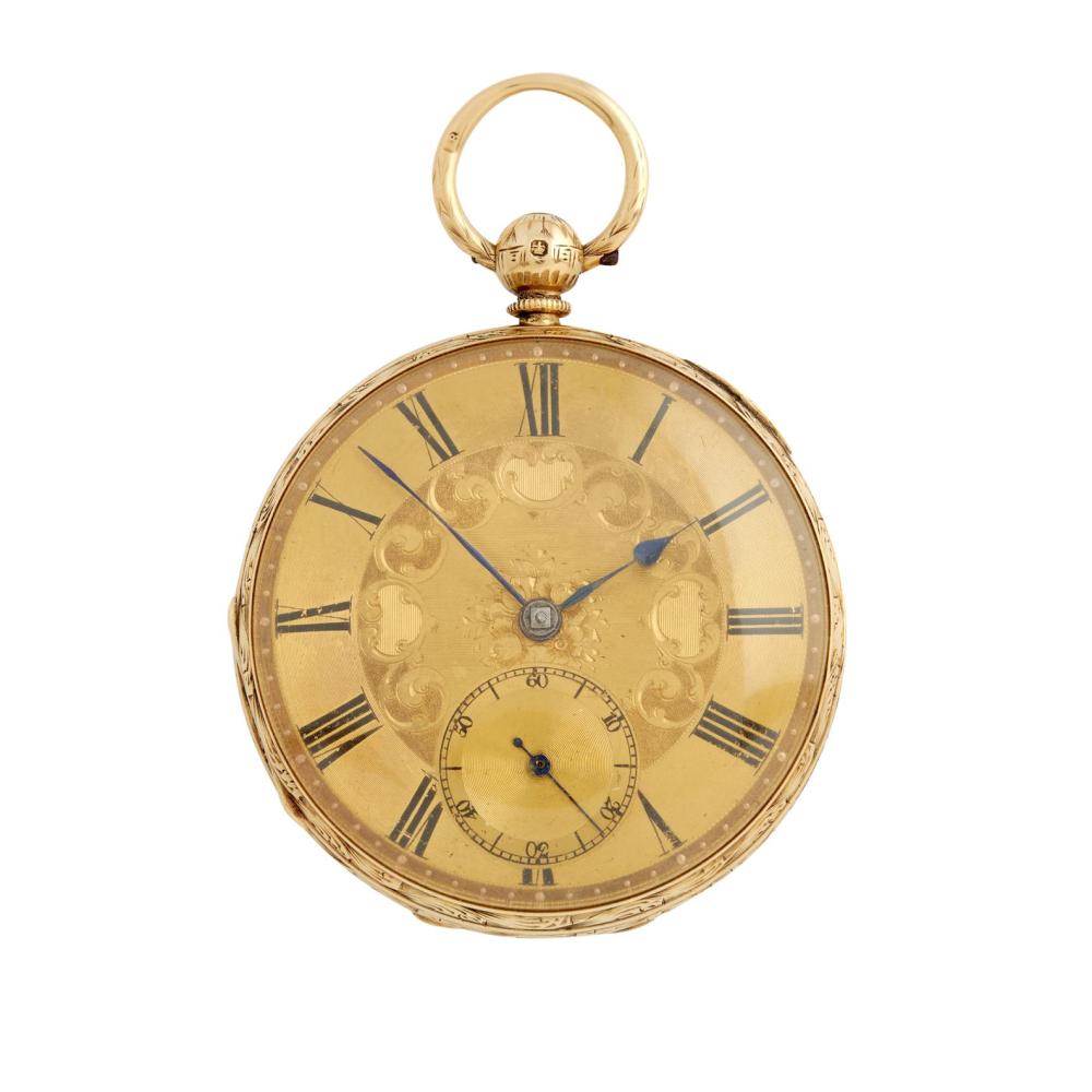 AN 18CT GOLD OPENFACE POCKET WATCH CIRCA 1870