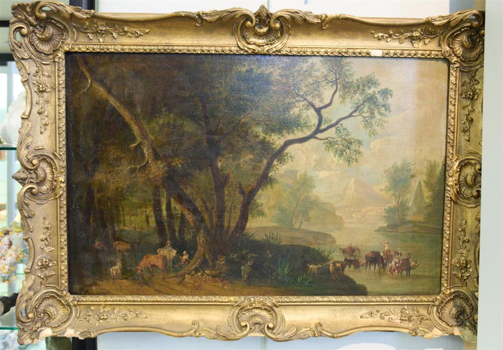 OIL LANDSCAPE PAINTING IN DECORATIVE GILT FRAME